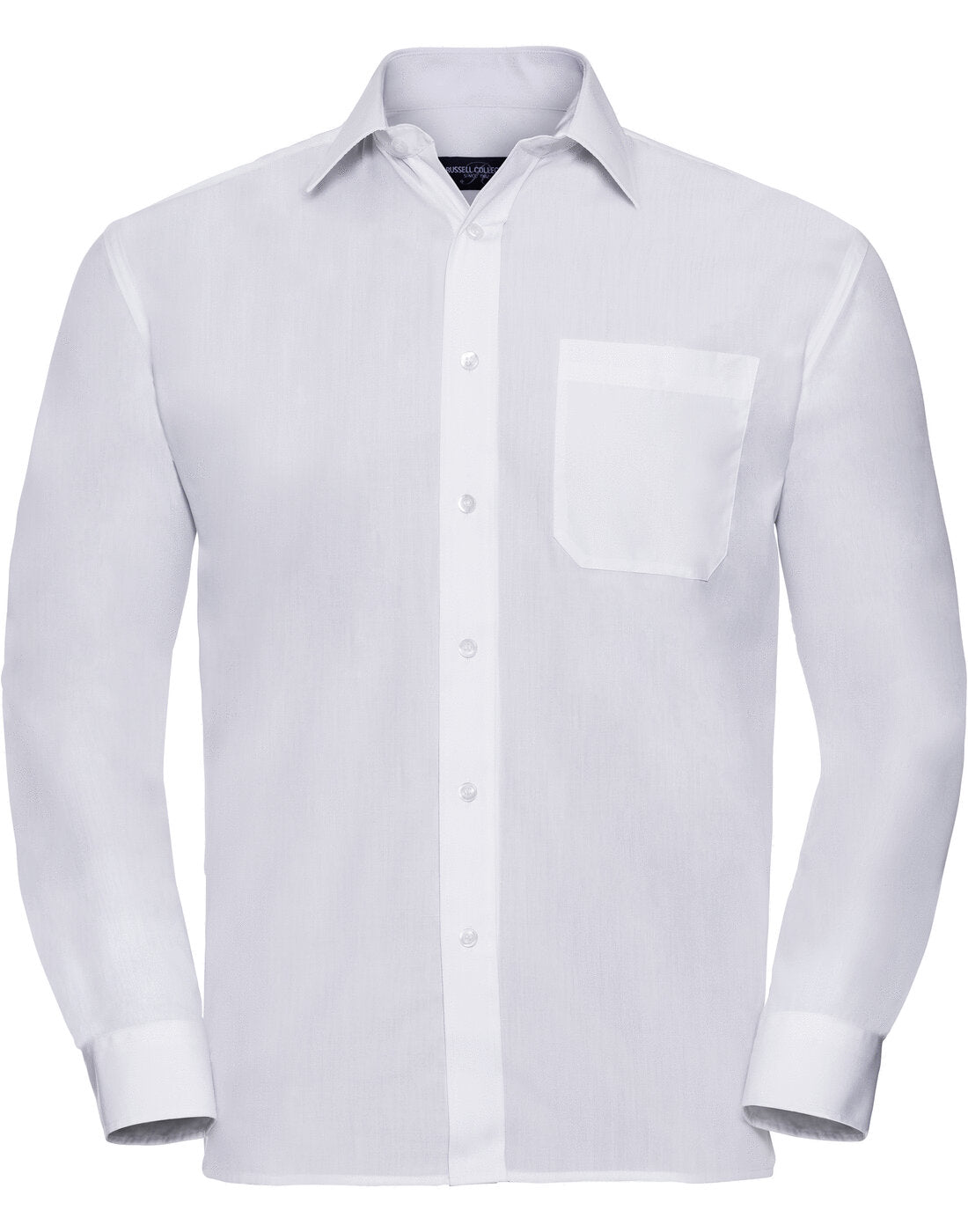 Russell Mens Long Sleeve Polycotton Poplin Shirt