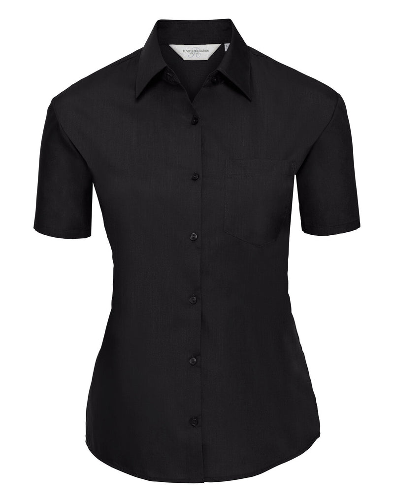 Russell Ladies Short Sleeve Polycotton Poplin Shirt