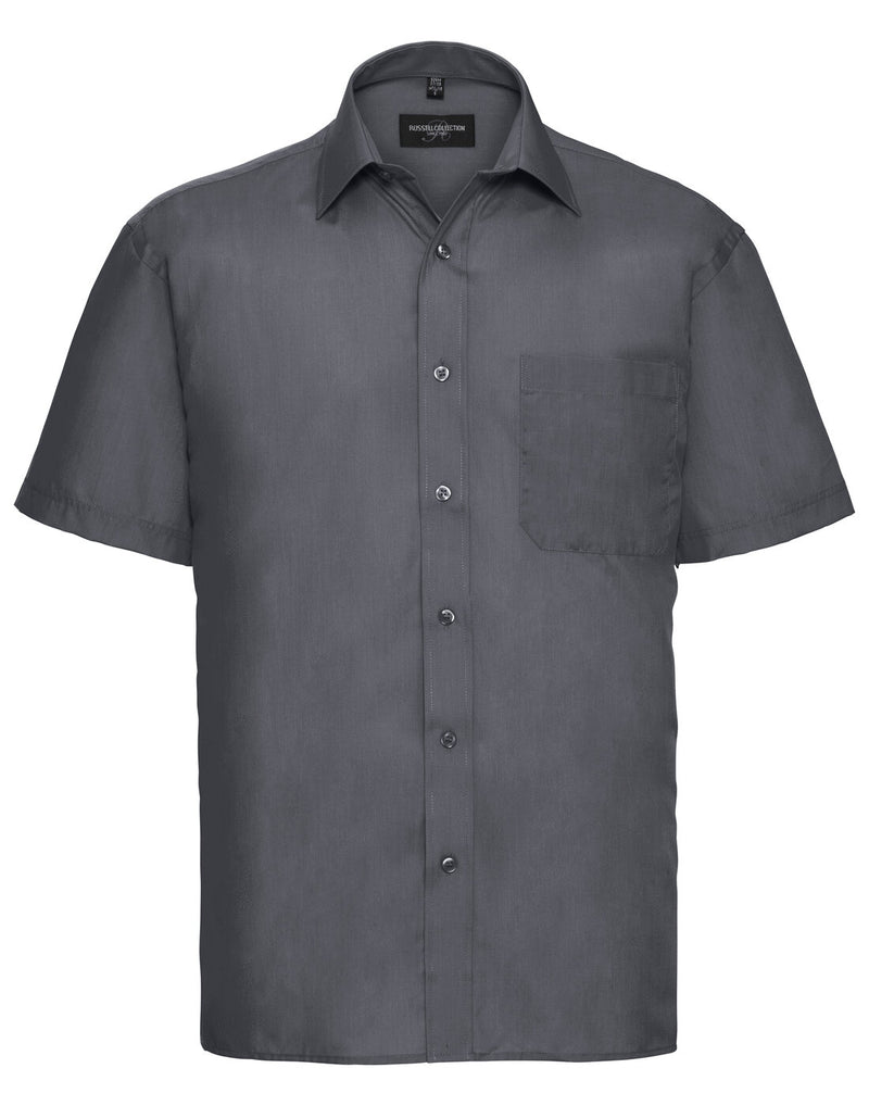 Russell Mens Short Sleeve Polycotton Poplin Shirt