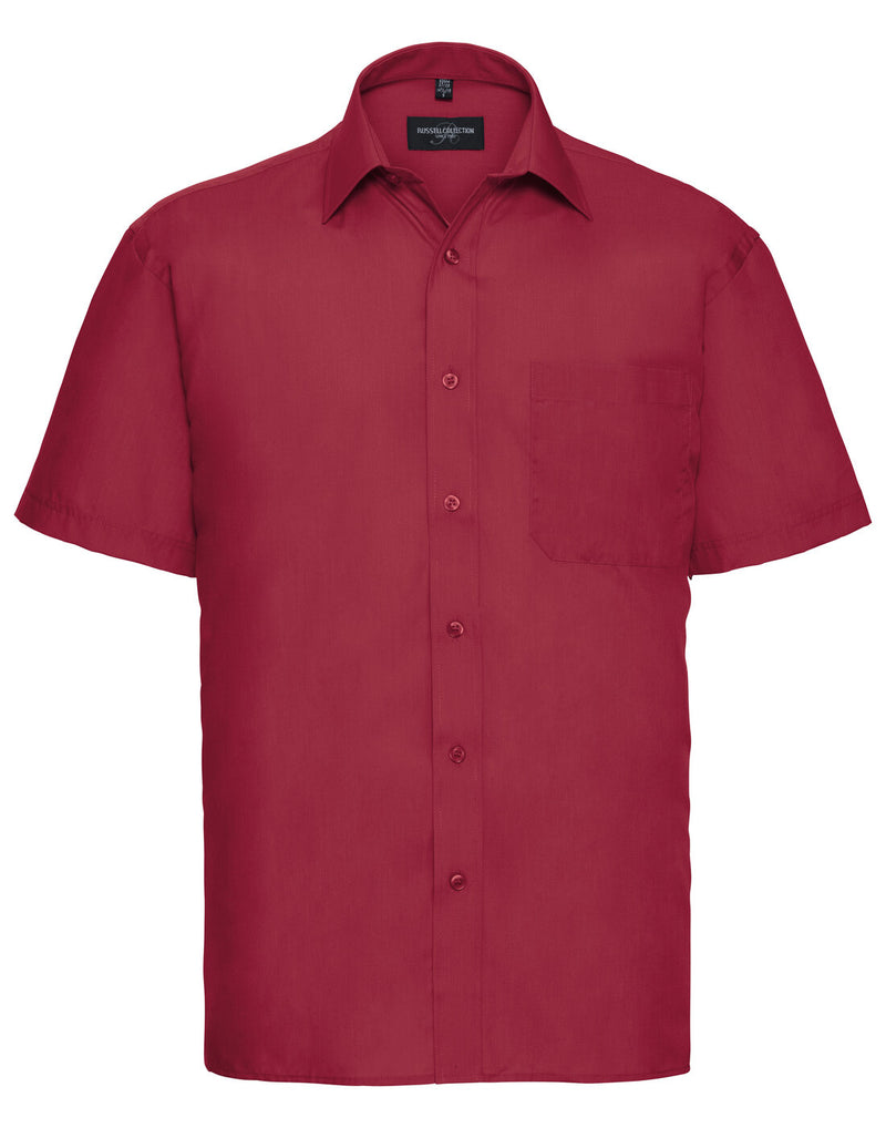 Russell Mens Short Sleeve Polycotton Poplin Shirt