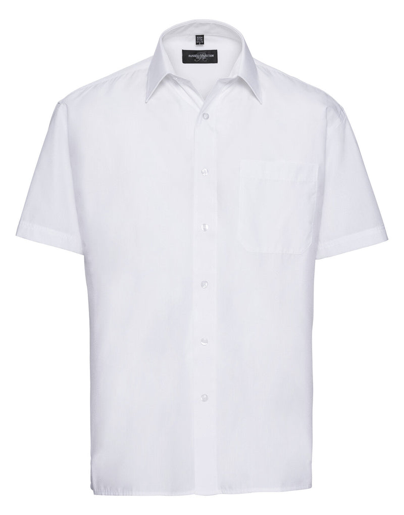Russell Mens Short Sleeve Polycotton Poplin Shirt