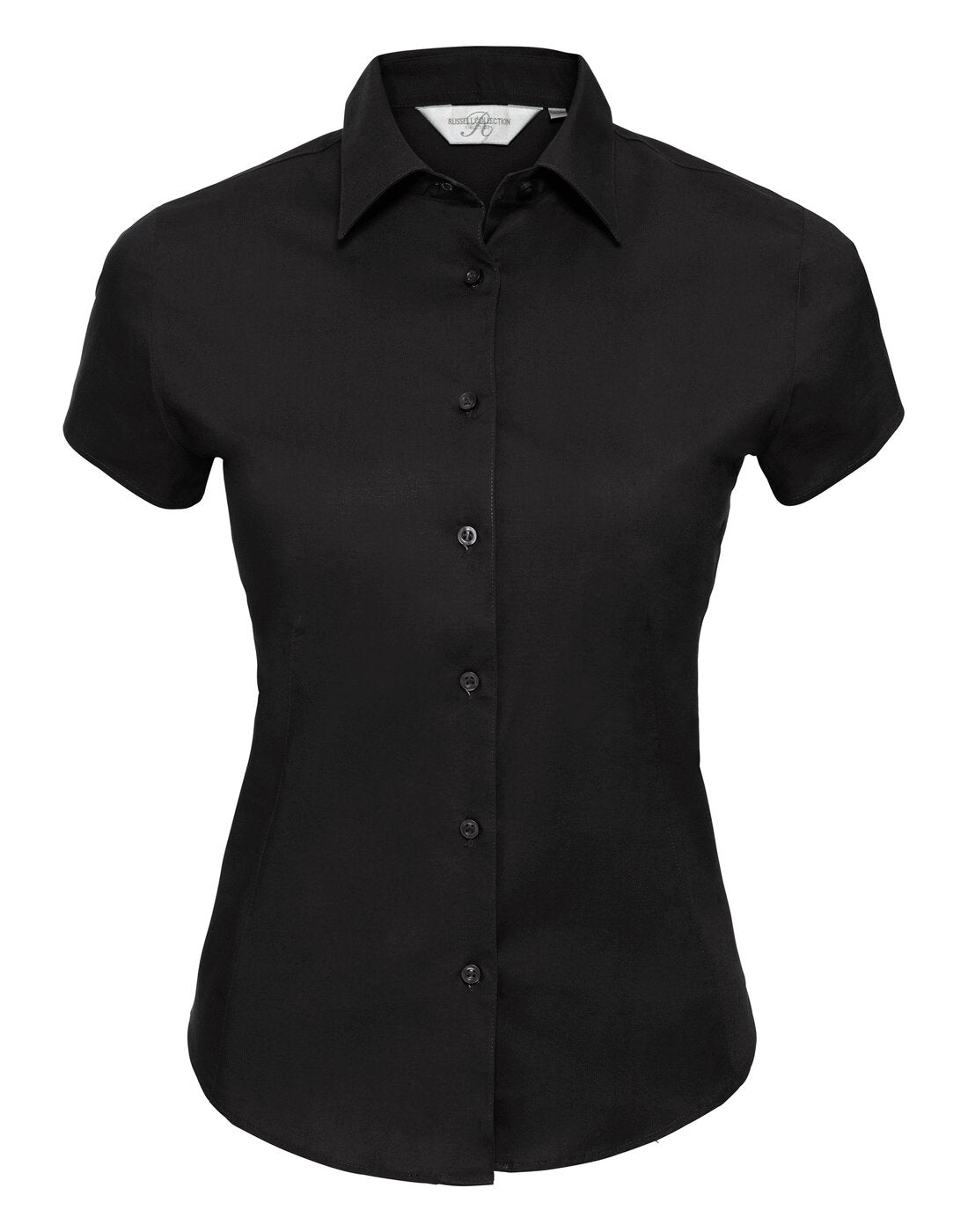 Russell Ladies Short Sleeve Fitted Shirt Black