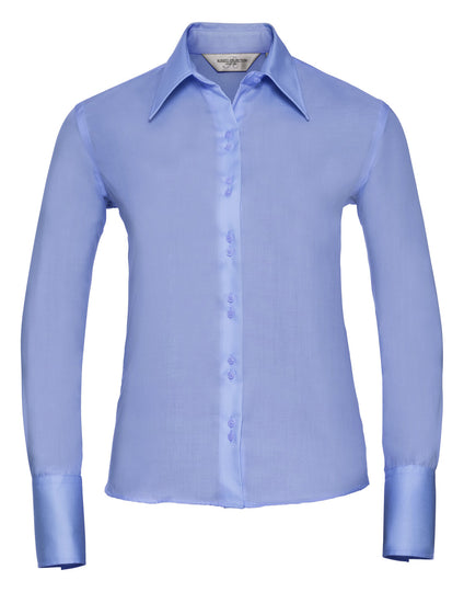 Russell Ladies Long Sleeve Ultimate Non-Iron Shirt Bright Sky