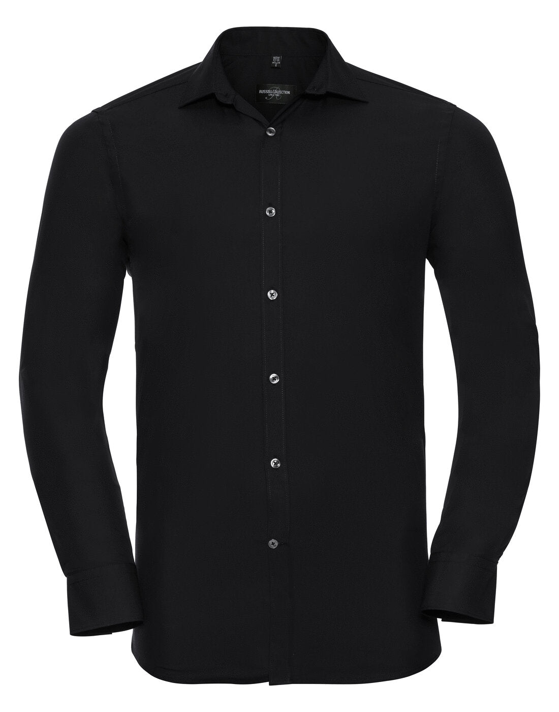 Russell Mens Long Sleeve Ultimate Stretch Shirt Black
