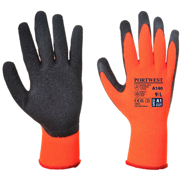 Orange and black Portwest A140 Thermal Lined work glove.