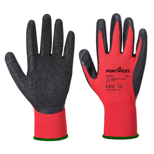 Red Portwest A174 Touchscreen Glove compatible with most devices.