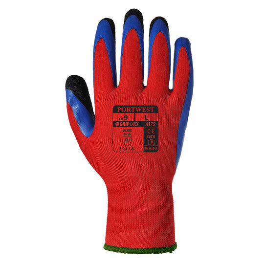 A pair of red and black Portwest A175 Duo-Flex gloves.