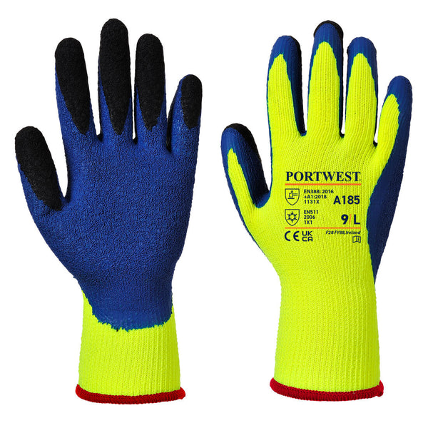 Hi-vis yellow Portwest A185 Duo-Therm winter work glove.