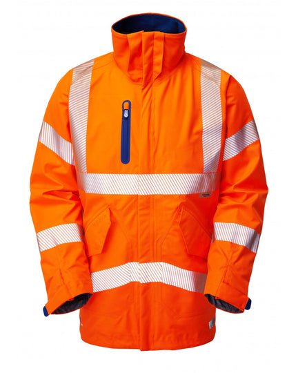 Leo Workwear Marisco orange hi-vis vest with reflective strips for maximum workplace safety