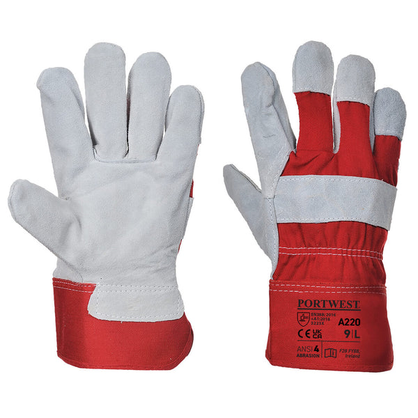 A pair of Portwest A220 premium chrome rigger gloves.