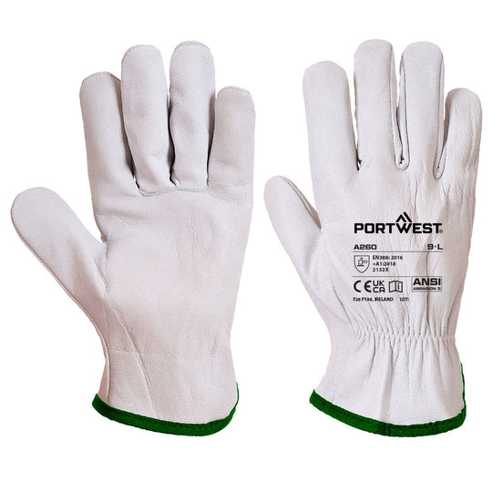White Portwest A260 Nitrile Dotted Glove with enhanced grip.