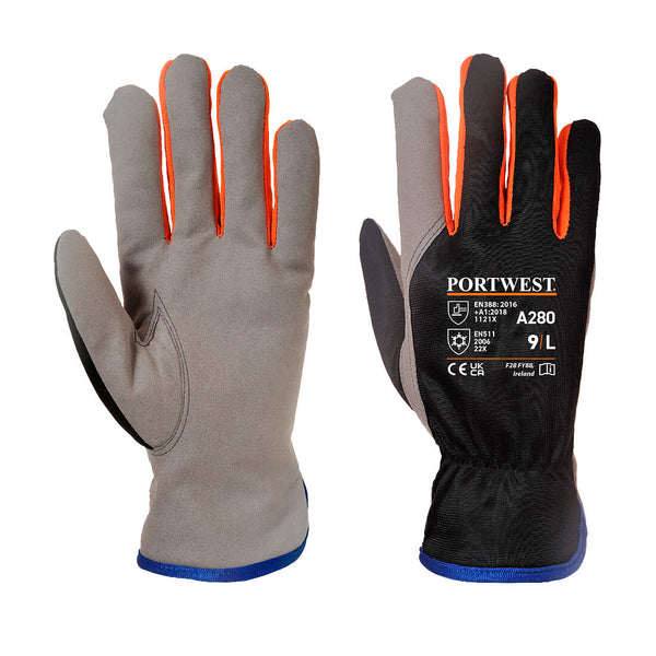 Black Portwest A280 Nitrile Foam 3/4 Coated winter glove.