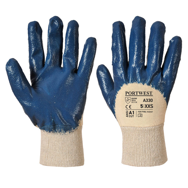 Navy Portwest A330 Nitrile Foam Fleece Lined Glove.