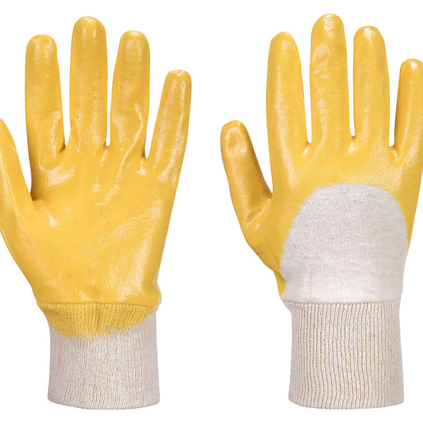 Yellow Portwest A330 Nitrile Foam Fleece Lined Glove.