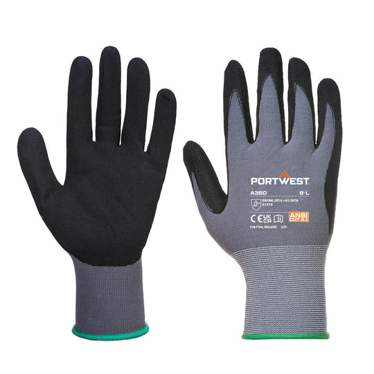 Black Portwest A350 PU Cut Resistant Glove, level B protection.