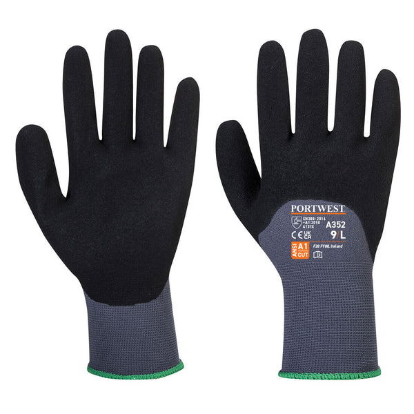 Grey Portwest A352 PU Cut Resistant Glove, cut level D, for high-risk tasks.