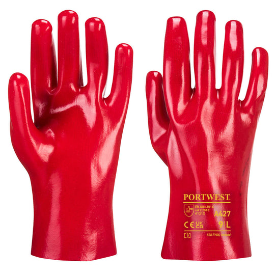 Red Portwest A427 Chemical Resistant Gauntlet, 33cm.