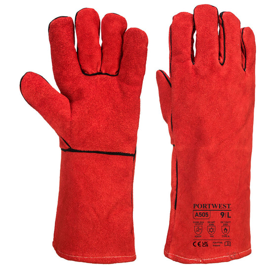 Red Portwest Welder Glove with enhanced dexterity.