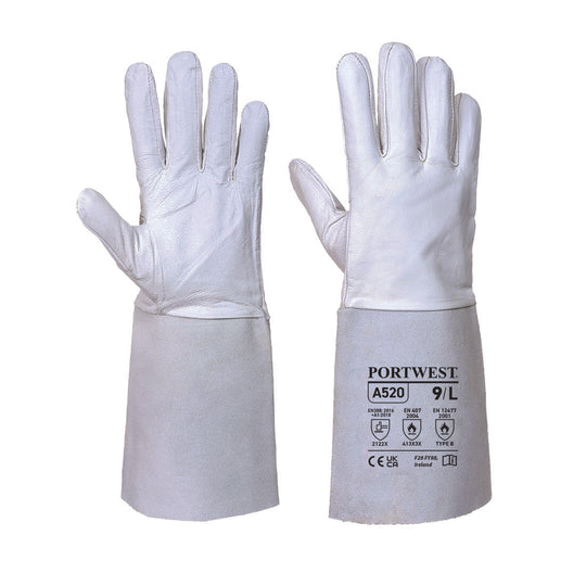 Withe Portwest A520 Tig Welder Glove with enhanced dexterity.