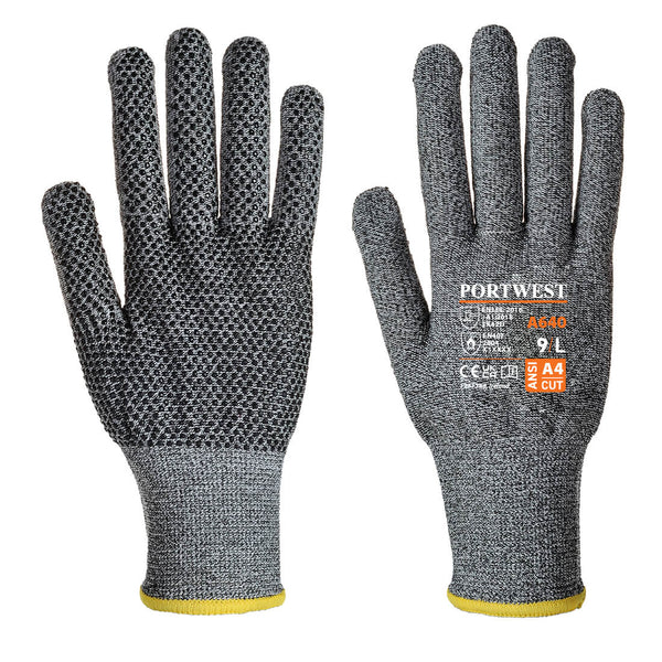 Grey Portwest A640 Nitrile Foam Cut-Resistant Glove, cut level F.