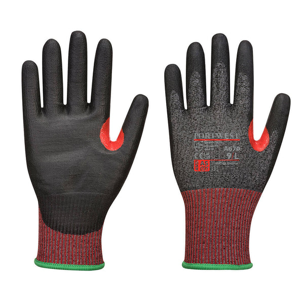 Black Portwest A670 TPV Impact Glove with cut level C protection.