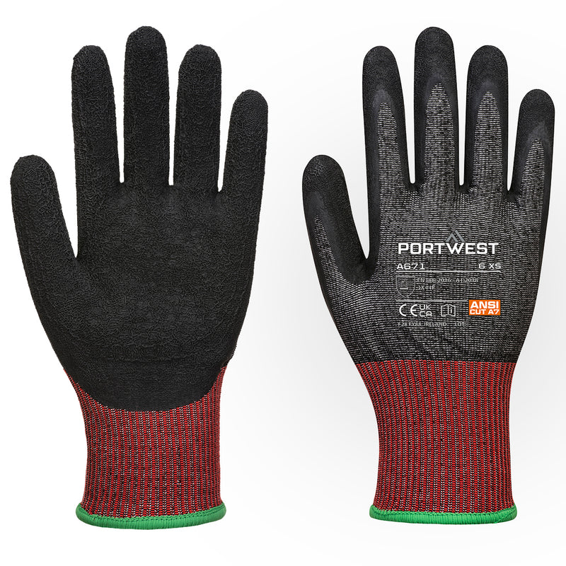 Black Portwest A671 TPV Impact Glove with cut level E protection.