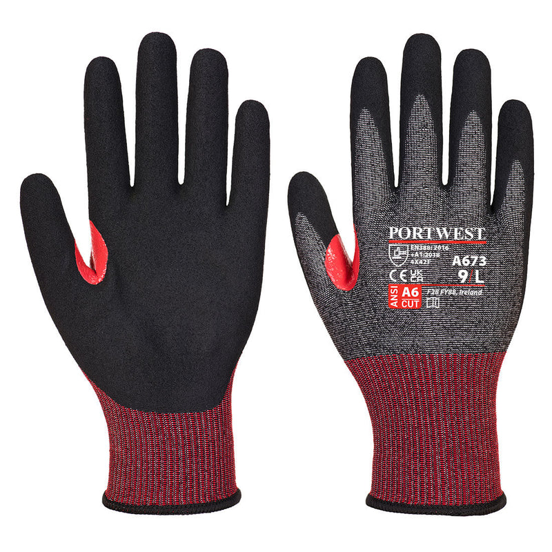 Black Portwest A673 Impact Glove with nitrile foam grip.