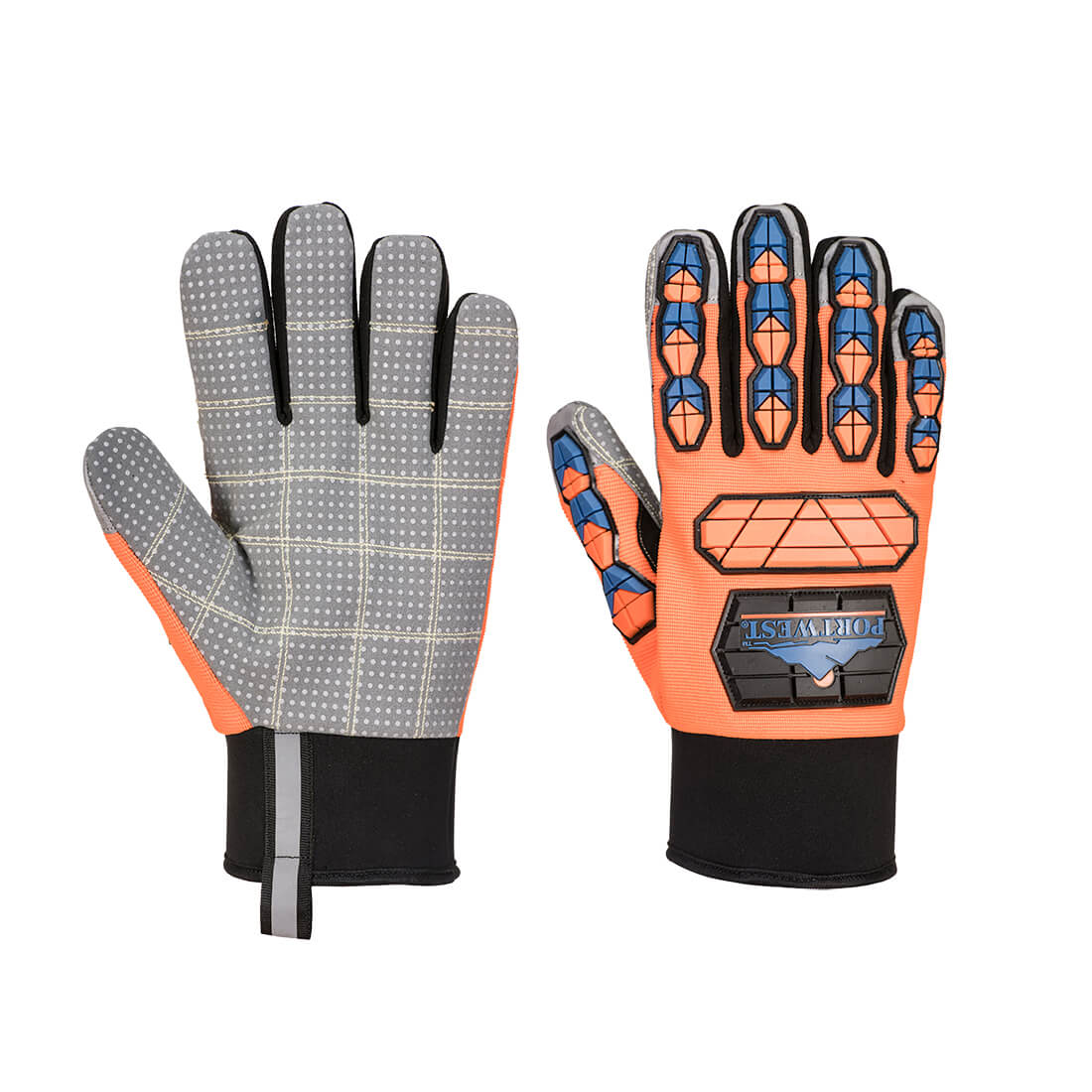 Hi-vis orange Portwest A726 Waterproof Mechanic's Glove.
