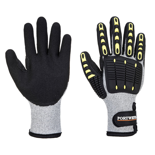 Grey Portwest A729 Cut-Resistant Impact Mechanic's Glove.