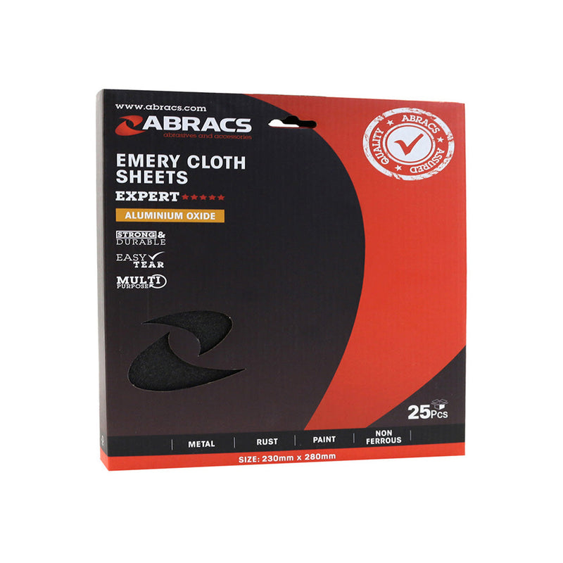 A pack of 80 grit, 230mm x 280mm emery sheets from Abracs for general sanding.