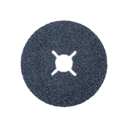 Blue 125mm zirconium fibre sanding disc by Abracs, rated at 60 grit for grinding.