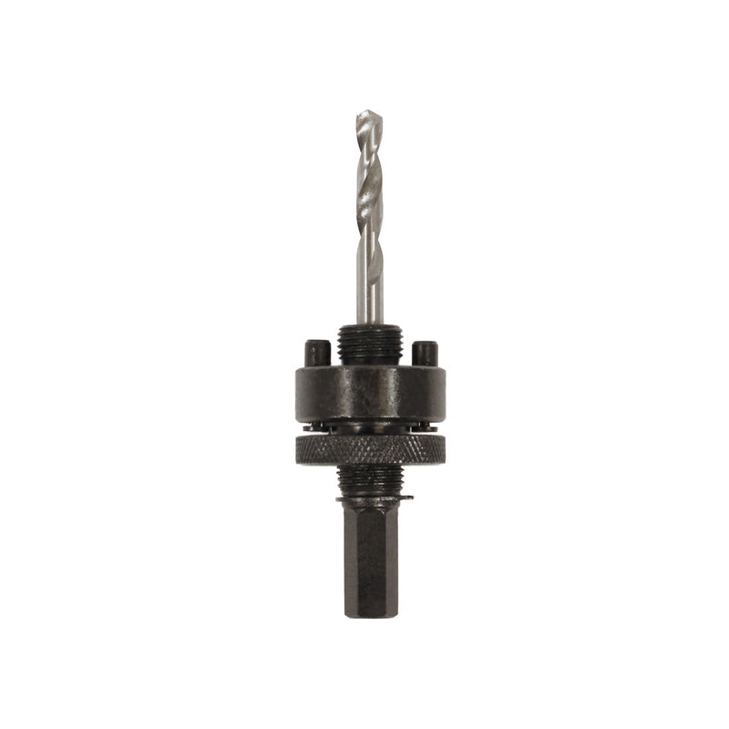 Abracs A1 hole saw arbor with a pilot drill bit for use with smaller diameter hole saws.