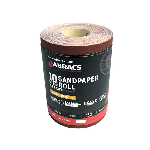 Abracs General Purpose Sandpaper Roll - 115mm x 10M x 120 Grit