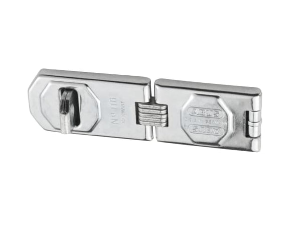 Front view of the ABUS 110/155S Series heavy-duty hasp and staple for doors and gates.