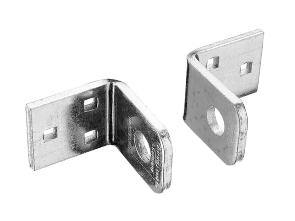 A pair of ABUS 115/100C corner locking brackets in retail carded packaging.