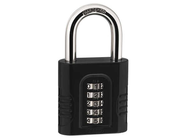 High-security ABUS 158/65C combination padlock with a solid zinc die-cast body and 5-digit code.