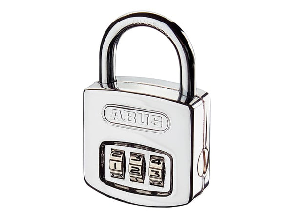 ABUS 160/40C stainless steel combination padlock with a 3-digit code for high corrosion resistance.