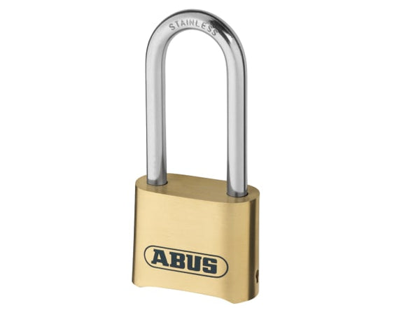 Long shackle version of the ABUS 180IB/50LC marine combination padlock for versatile security.