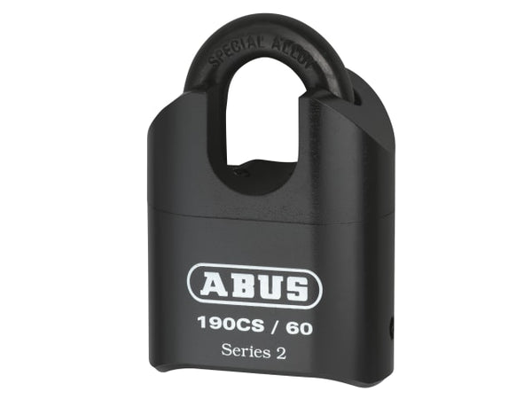 ABUS 190/60CSC heavy-duty closed shackle combination padlock with a 4-digit code for high security.