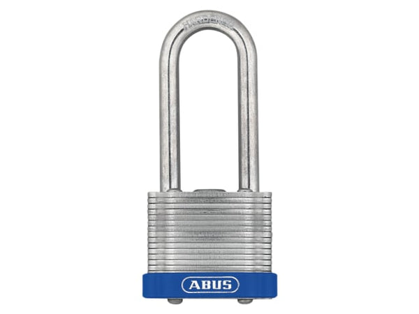 ABUS 41/40LSC long shackle laminated padlock with a weatherproof cover, in retail packaging.