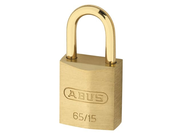 Compact ABUS 65MB/15C solid brass padlock for small applications.