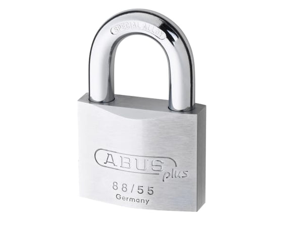 Carded ABUS 88/50C Brass Plus padlock, a 50mm lock with the high-security Plus core.