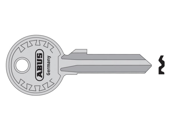 ABUS KB00906 key blank designed for 24/70, 82/63, and 92/65 series padlocks.