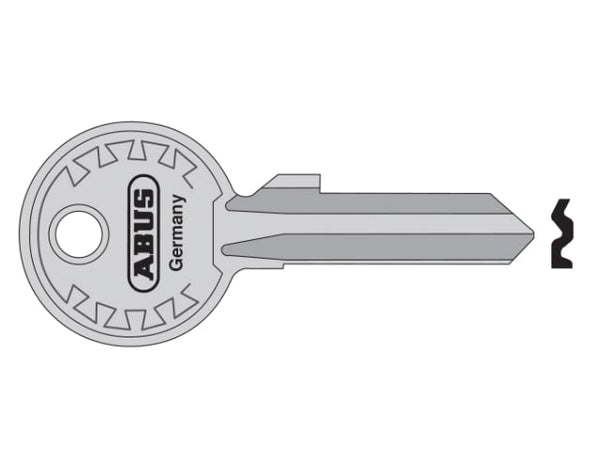 ABUS KB12874 right-hand 45 key blank for 24, 26, and 28 series Diskus padlocks.