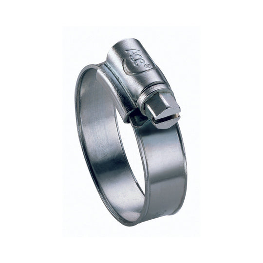 Zinc-finished Ace hose clip in W1 steel, size 1M for a 32-45mm clamping diameter.