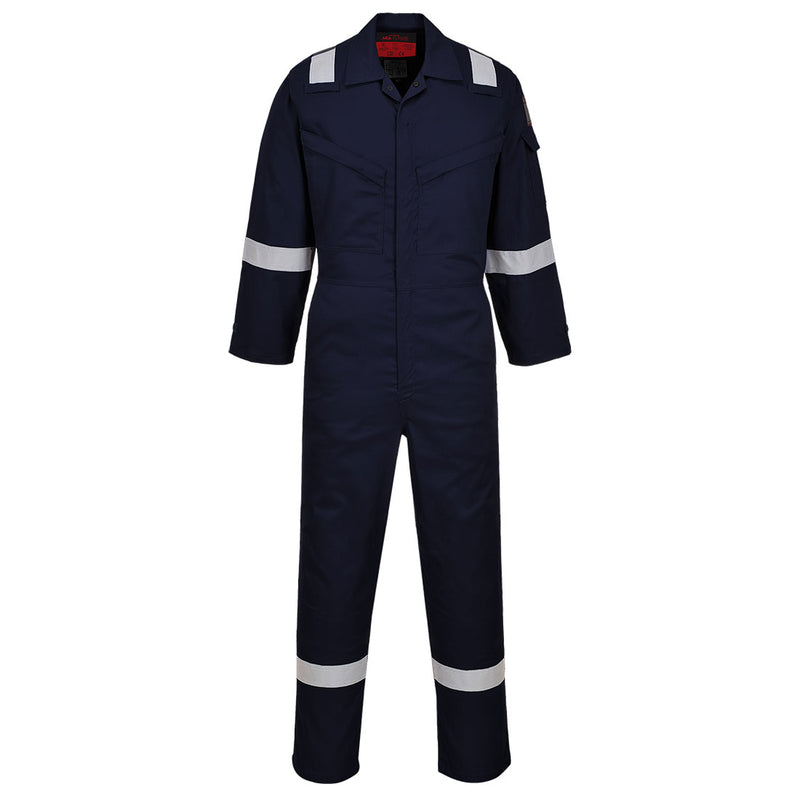 Portwest Araflame Silver Coverall AF73 in navy. Inherent FR protection.