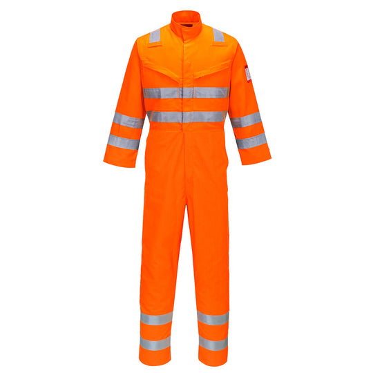 Portwest Araflame Hi-Vis Multi Coverall AF91 in orange and navy.
