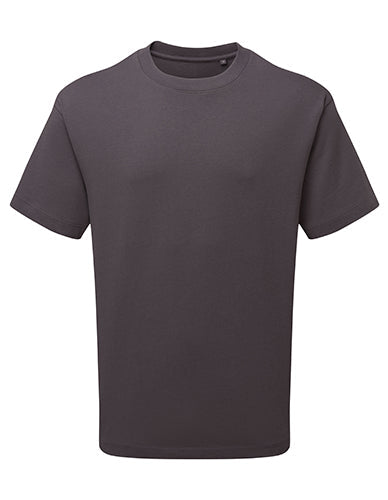 Anthem AM015 men's heavyweight tee in charcoal, displayed in a clear product image.