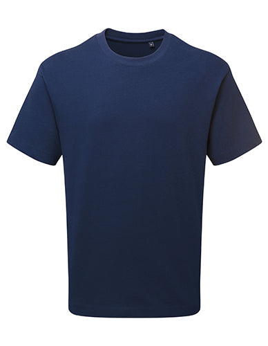 Classic navy Anthem AM015 men's heavyweight tee, shown in a studio product photo.