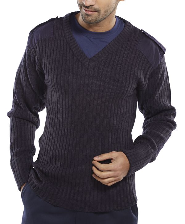 Beeswift Acrylic Mod V-Neck Sweater